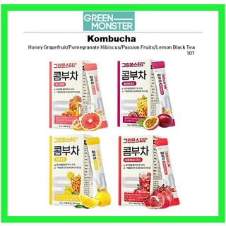 [Green Monster] Kombucha Honey Grapefruit/Pomegranate Hibiscus/Passion Fruits/Lemon ชาดํา 10T
