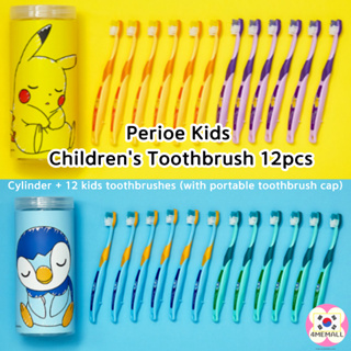 Perioe แปรงสีฟันเด็ก 3 ขั้น 12 ชิ้น (ปิกาจู / Piplup) 6 ถึง 9 ปี Pokemon Kakao