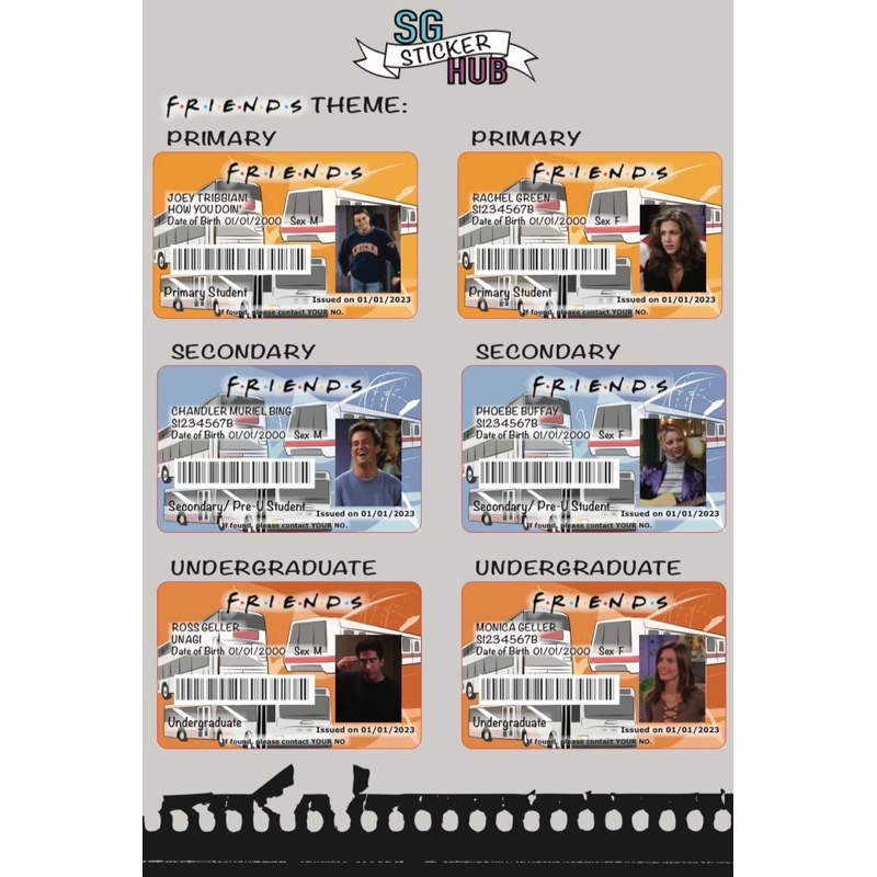 Friends EZLINK CARD สติ๊กเกอร์ FRIENDS THEME | Shopee Thailand