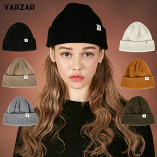 [VARZAR] หมวกบีนนี่ ป้ายโมโนแกรม สีขาว / ฟรีไซซ์ 6 สี / เอฟเฟกต์รูปลักษณ์เล็ก / ทุกวัน / สไตล์เกาหลี