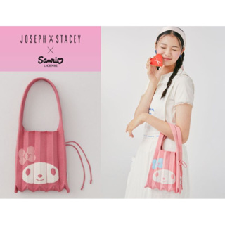 [2023 Korea] JOSEPH &amp; STACEY x SANRIO เสื้อถักพลีท ขนาดเล็ก ลาย My Melody สีชมพู สีชมพู