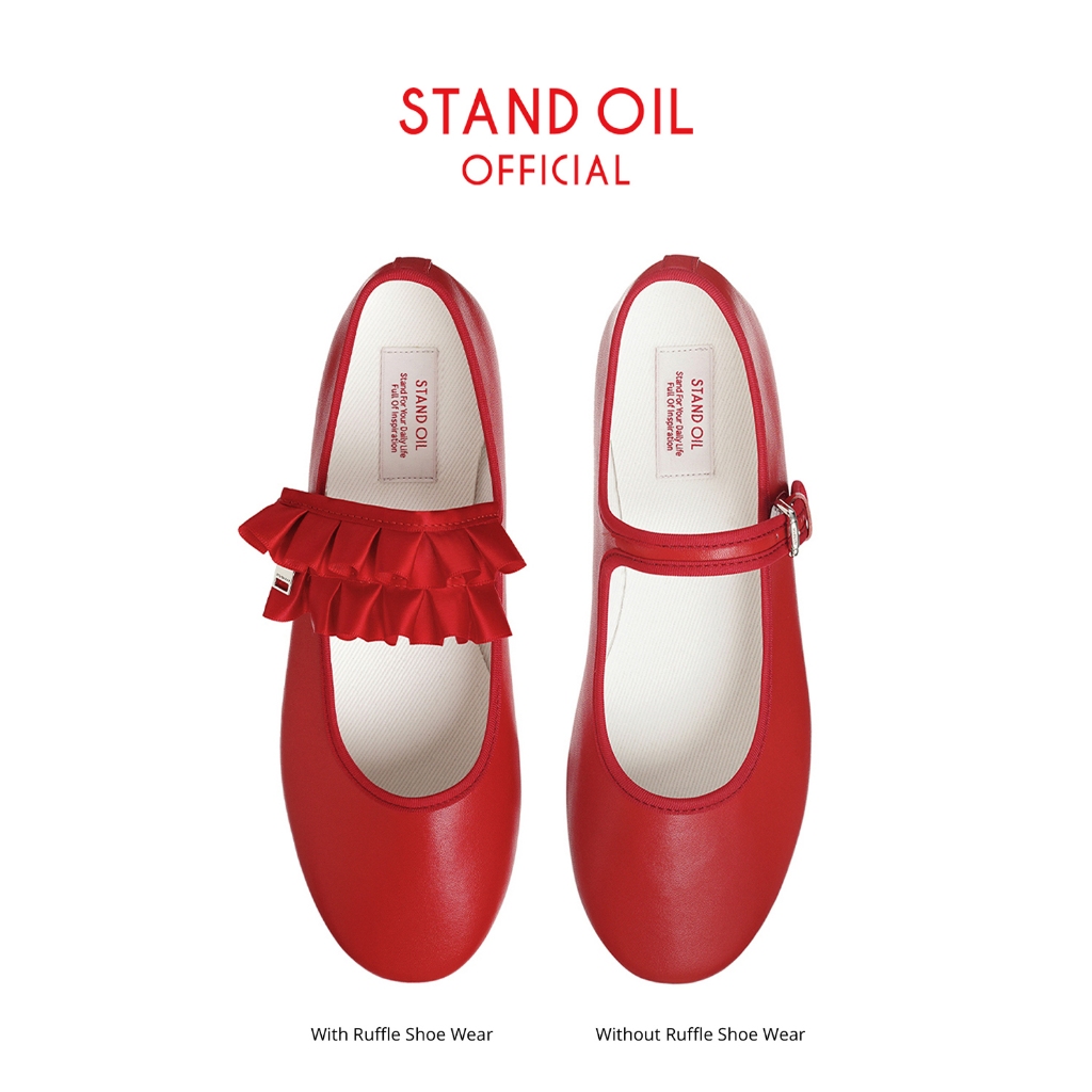 [STAND OIL] Day Mary Jane Flat Shoes (+ Ruffle Shoe Wear) / 3 colors ...