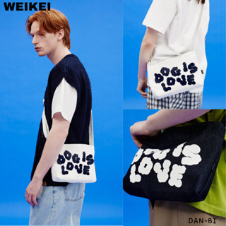 Seventeen DINO PICK! / [WEIKEI] Dog is love กระเป๋าสะพายข้าง / DENIM, สีขาว / ของแท้ 100% / สินค้าเกาหลี