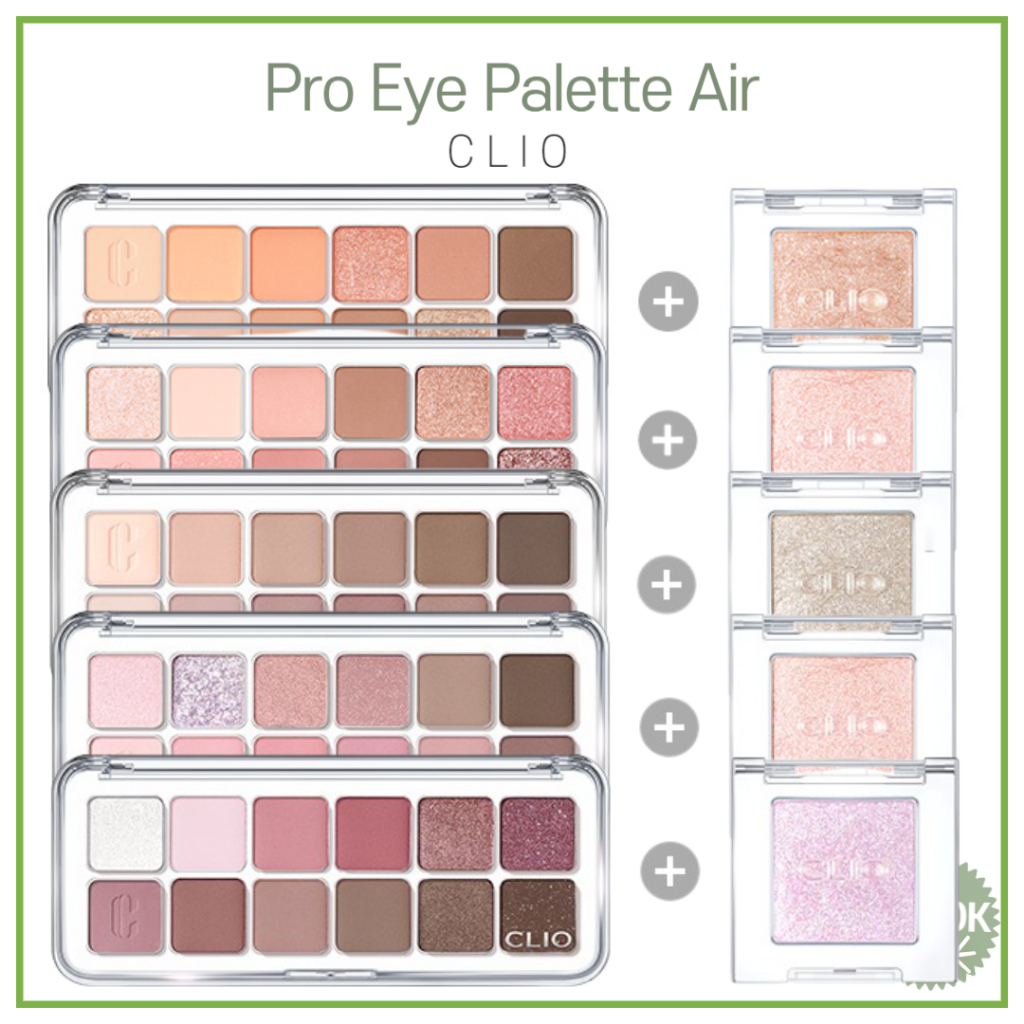 [CLIO] Pro Eye Palette Air +Single Eyeshadow พาเลตต์อายแชโดว์ เนื้อกลิตเตอร์ 5 สี 100 Glitter