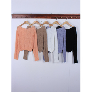 Elis lip knit / 5 สี / เสื้อถัก / เกาหลี แฟชั่น