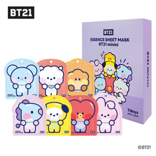 Bts (BangTan Boys) BT21 minini ESSENCE แผ่นมาสก์บํารุงผิวหน้า 7 แพ็ก