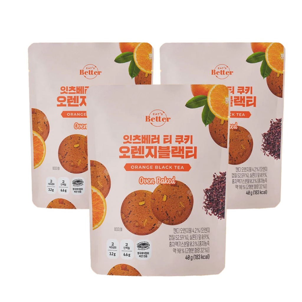 [3 แพ็ก] Eat's Better Vegan Protein Tea Cookies Orange Black Tea