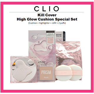 [CLIO] Kill Cover High Glow Cushion Special Set (คุชชั่น 14 กรัม + ไฮไลท์ + รีฟิล + พัฟ 2 ชิ้น)