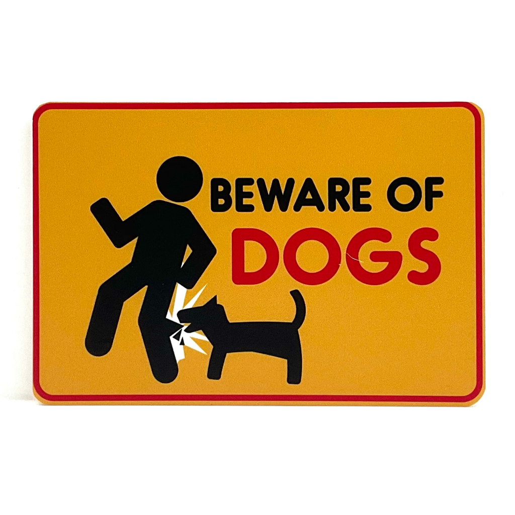 BEWARE OF DOGS SIGNAGE 145 มม. x 100 มม. ป้ายสุนัข, ป้ายห้าม, ป้าย ...