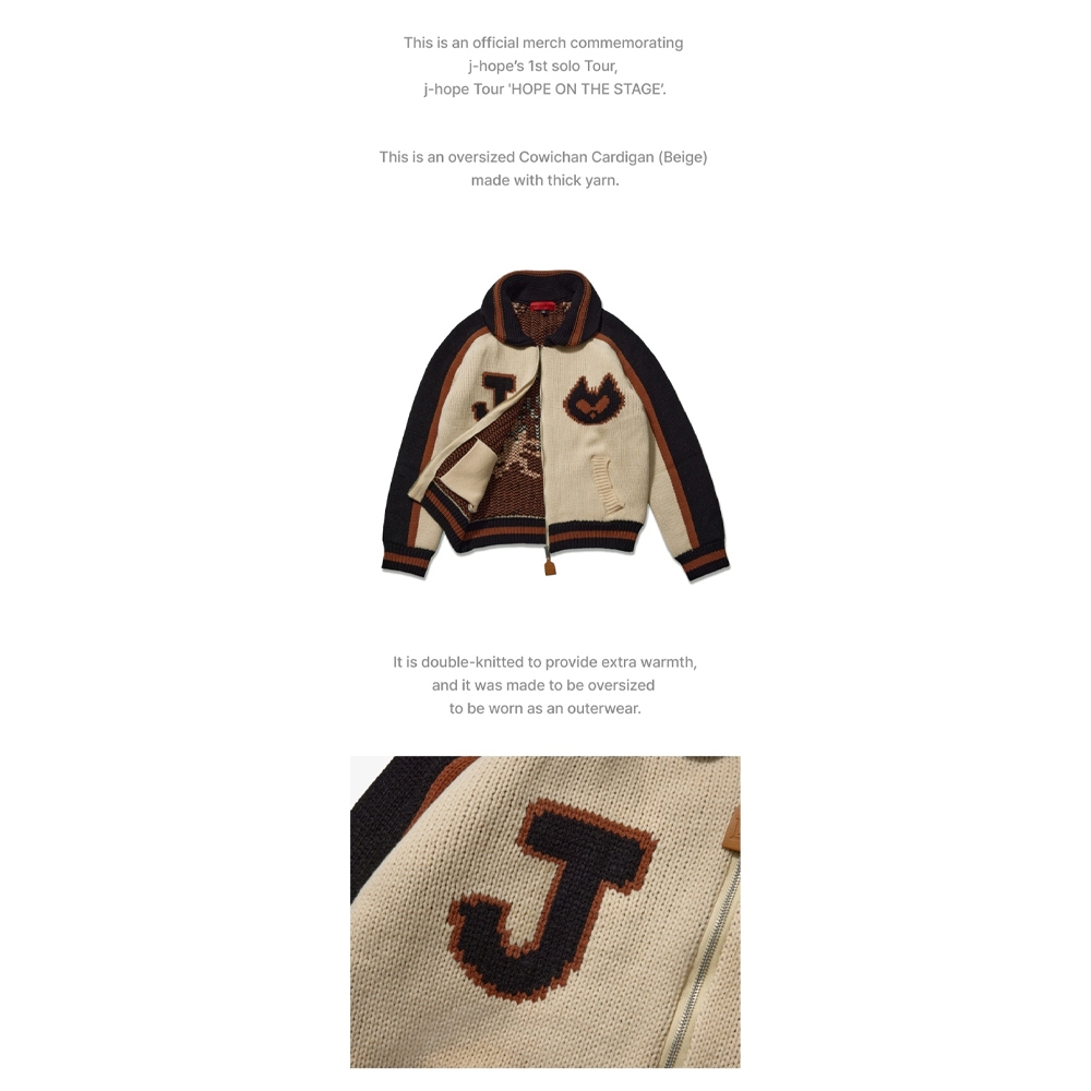 J-HOPE Cowichan Cardigan (Beige)