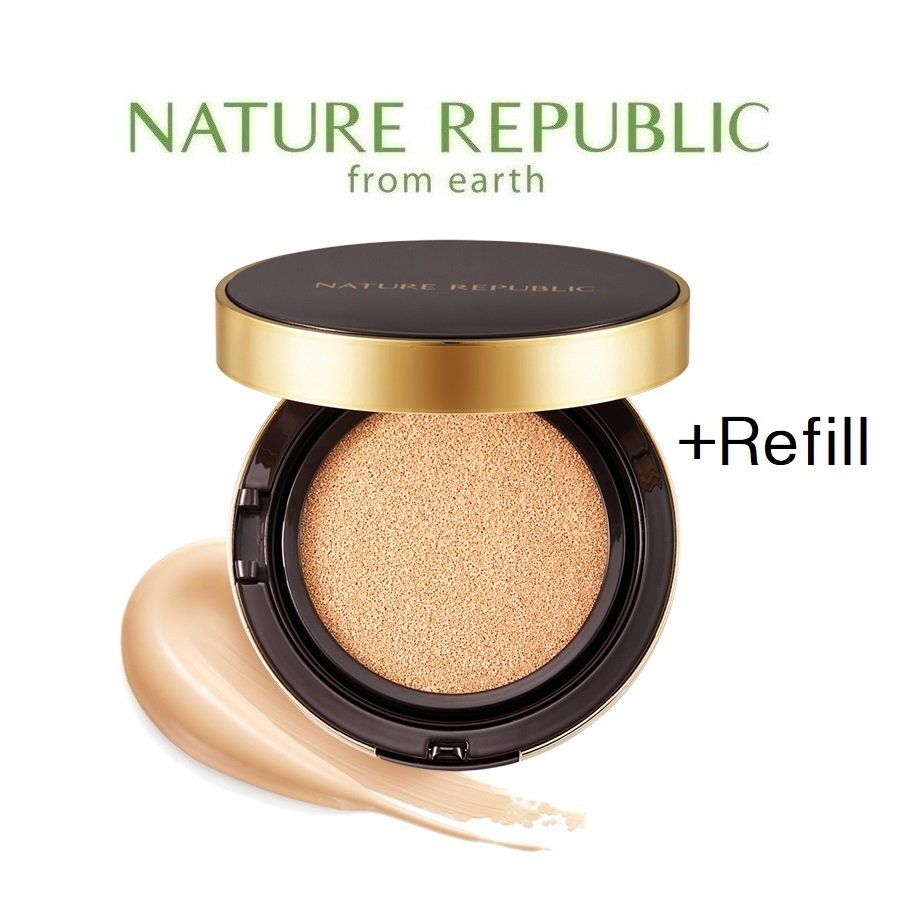 [NATURE REPUBLIC] Ginseng Ampoule Cushion Set 15g (+Refill 15g) คุชชั่น Ginseng Ampoule สินค้า