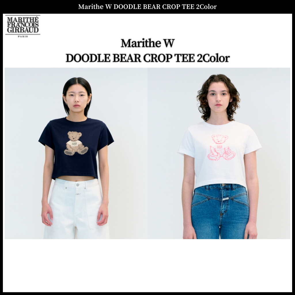 MARITHE FRANCOIS GIRBAUD W DOODLE BEAR TEE navy
