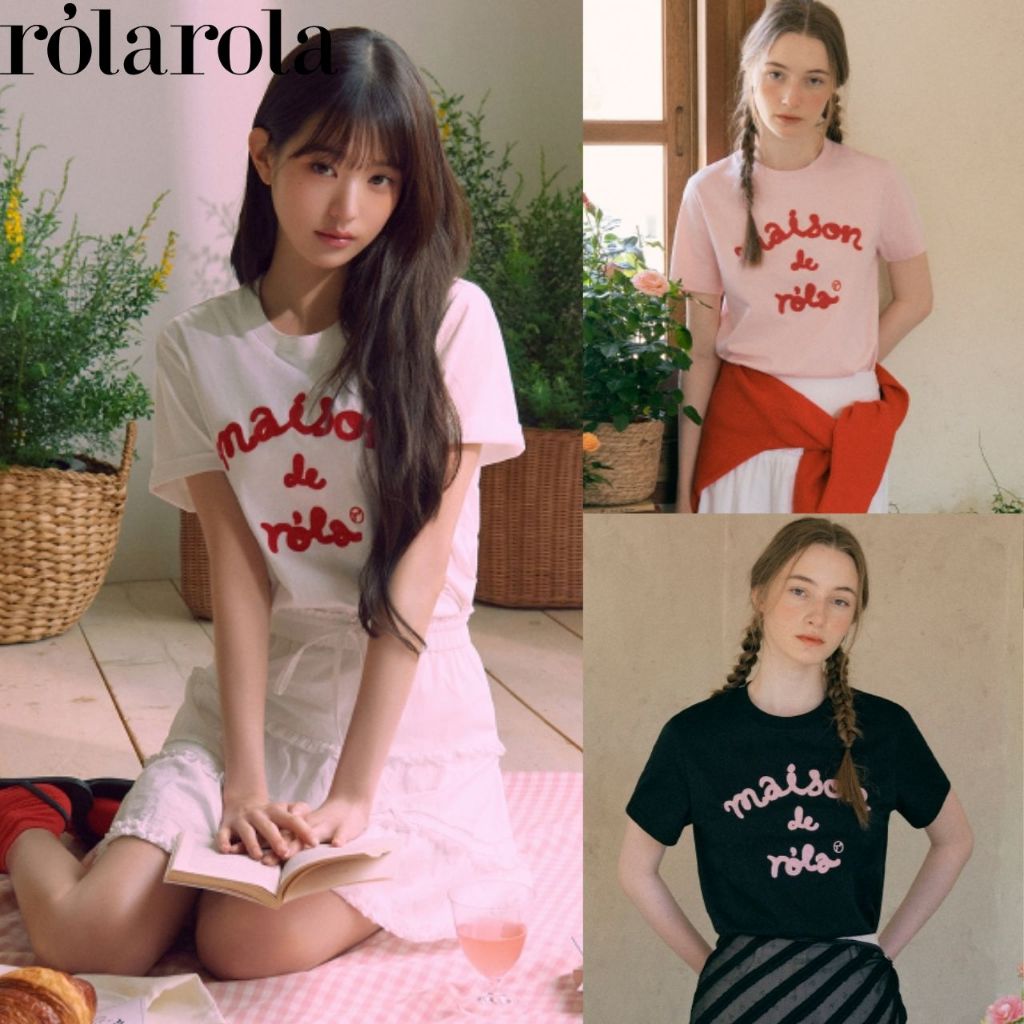 +++เพิ่มสี [ROLAROLA] MAISON DE ROLA EMBROIDERY T-SHIRT_6color / สินค้า ...