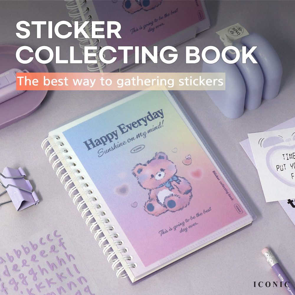 Iconic Sticker Collecting Book 40 แผ่น(80หน้า) deco seal สติกเกอร์ ...