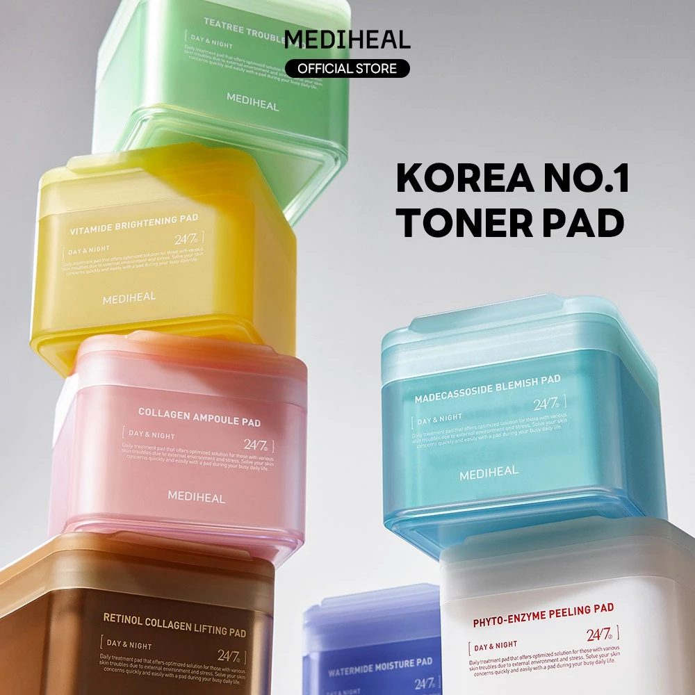 Mediheal Toner Pad by Concern-Teatree Acne, Madecassoside Blemish, Phyto Peeling, Watermide Moisturizing