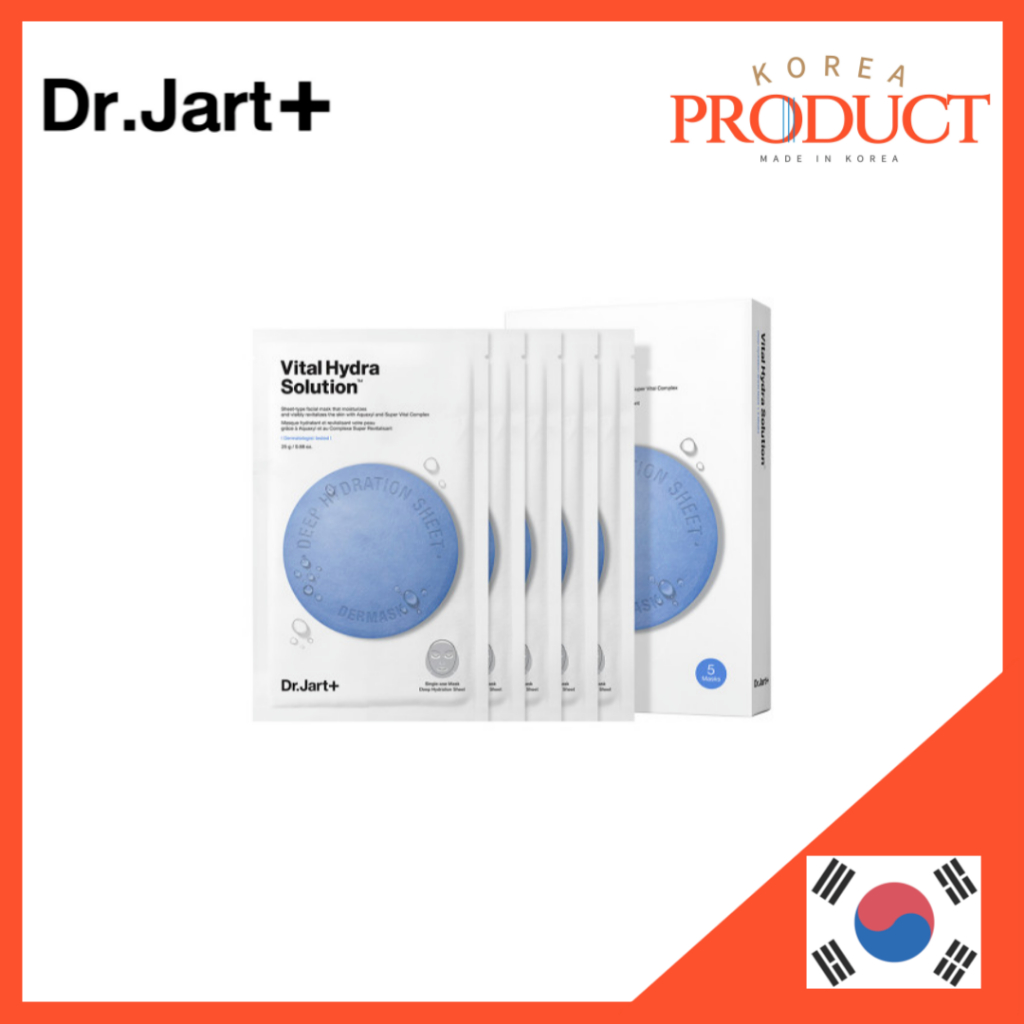 Masques Hydratants Dr.Jart+ Dermask Water Jet Vital Hydra Solution - Lot De 5 Pièces, Neuf Sous Emballage