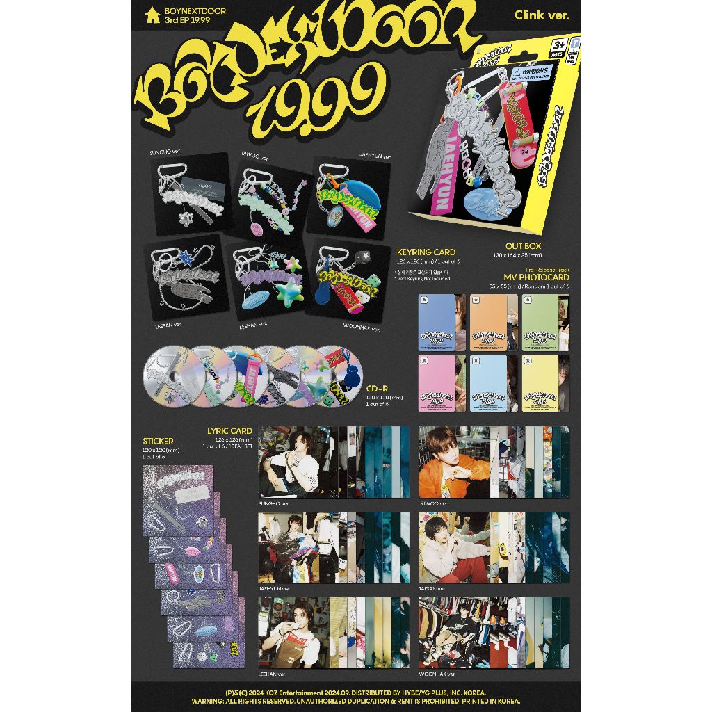 BOYNEXTDOOR - 3rd EP 19.99 Clink version CD (Sungho ver