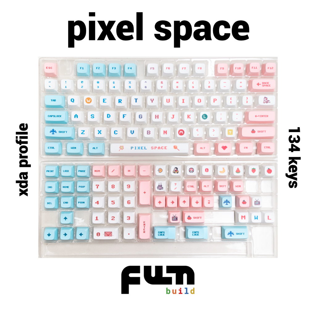 PIXEL SPACE Keycaps 134 คีย์โปรไฟล์ XDA PBT Dye Sublimation Pastel ...