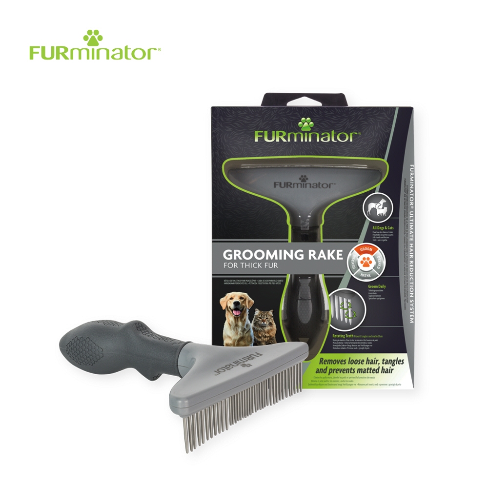 FURminator Grooming Rake for Dogs & Cats