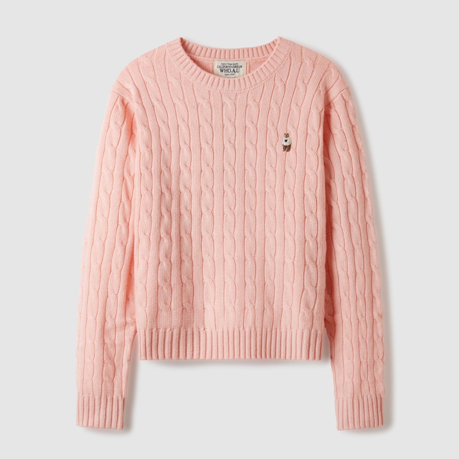 【WHO.A.U】Steve Lefta Cable Pullover (M) WHO.A.U Steve Cable Rneck Pullover – Lumière Studio