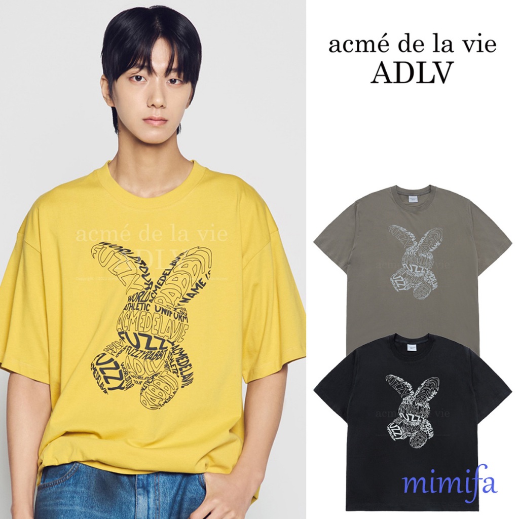[acme De la vie ADLV] LETTERING RABBIT SHORT SLEEVE T-SHIRT | Shopee ...