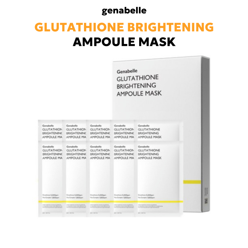 Genabelle Glutathione Brightening Ampoule Mask 5 แผ่น - ปรับปรุงผิวหมอง ...