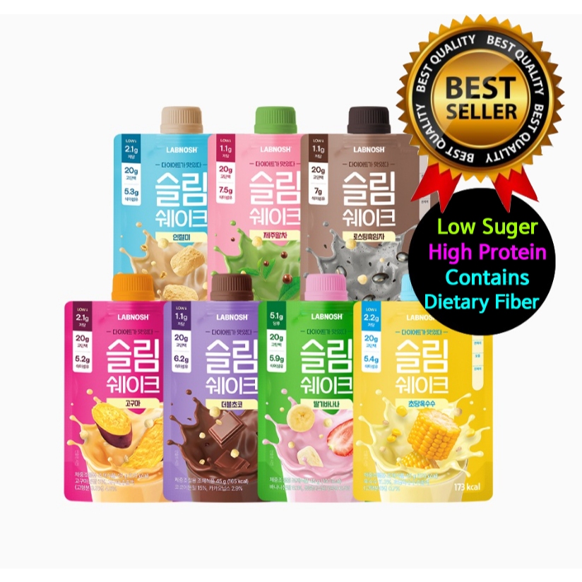Korean LABNOSH Slim Diet High-Protein Shake Pouch 7 รสชาติ 45g / True ...