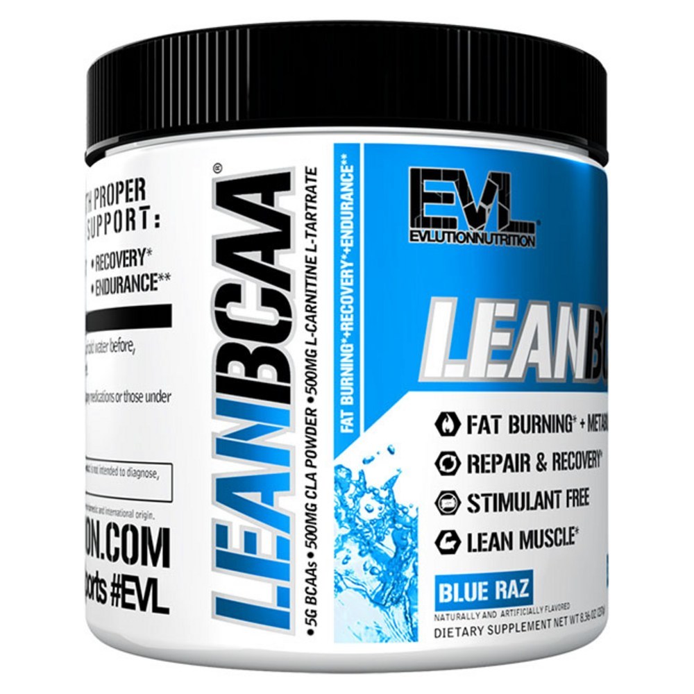 Evlution NUTRITION Lean BCAA Blue Razz Flavour 237g Made in USA ...