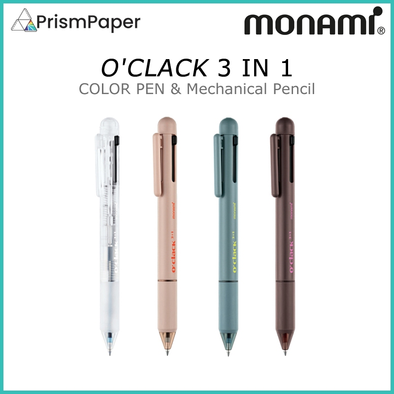 Monami OCLACK ปากกาลูกลื่นสี 3 in 1 (0.5mm) + ดินสอกด(0.5mm) | Shopee ...