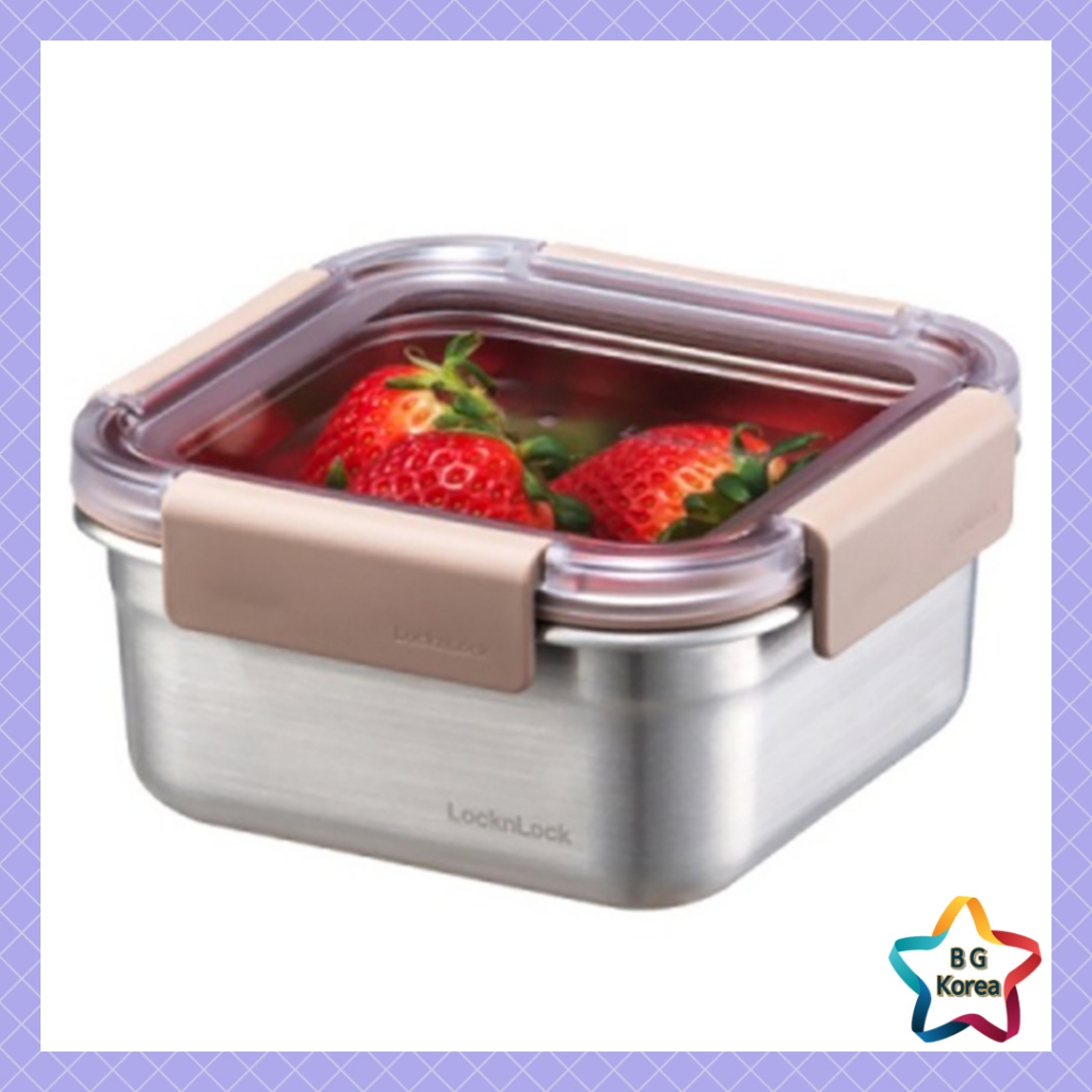 [ผลิตในเกาหลี] Locknlock Stainless Steel Modular Square Airtight Food ...