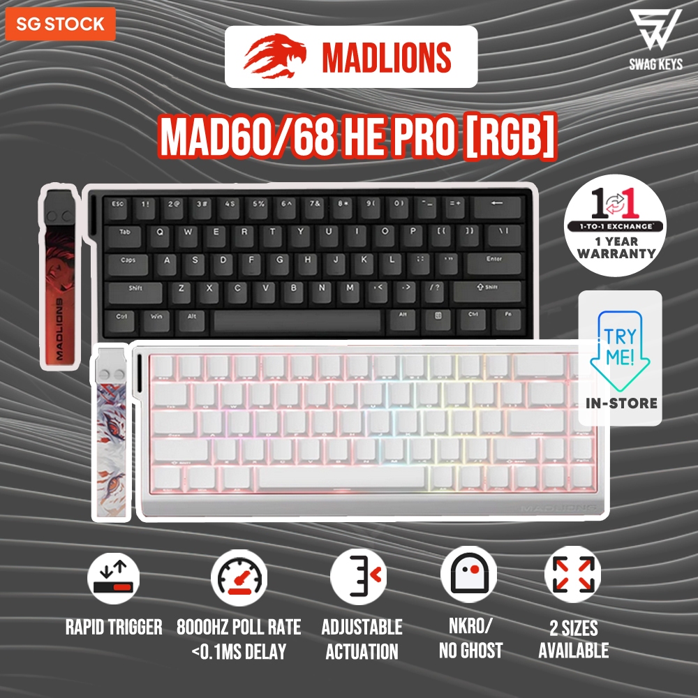 SG MADLIONS MAD 60 68 HE RGB Pro คีย์บอร์ดเกมปรับ Hall Effect สวิตช์ ...