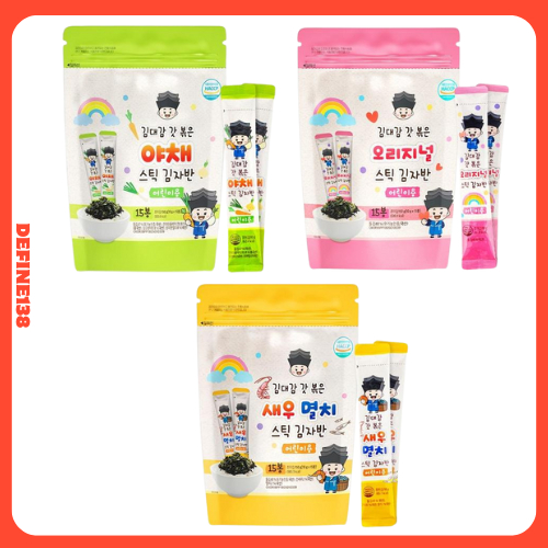 Kim Daegam Kids Seaweed Stick – 150g (กุ้งแอนโชวี่ / รสดั้งเดิม / รสผัก ...