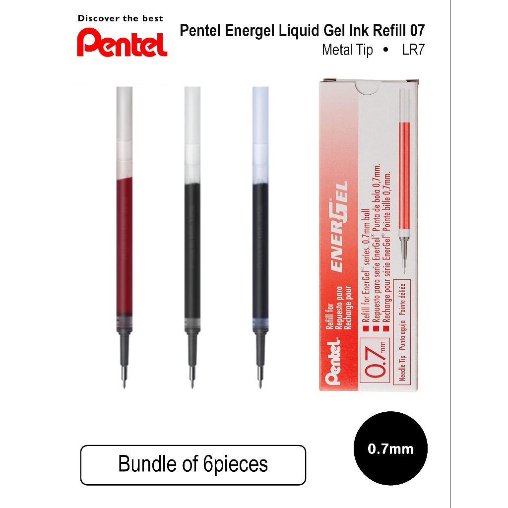 Pentel Energel Liquid Gel Ink Refill 0.7 LR7 (มัด 6 ชิ้น) | Shopee Thailand