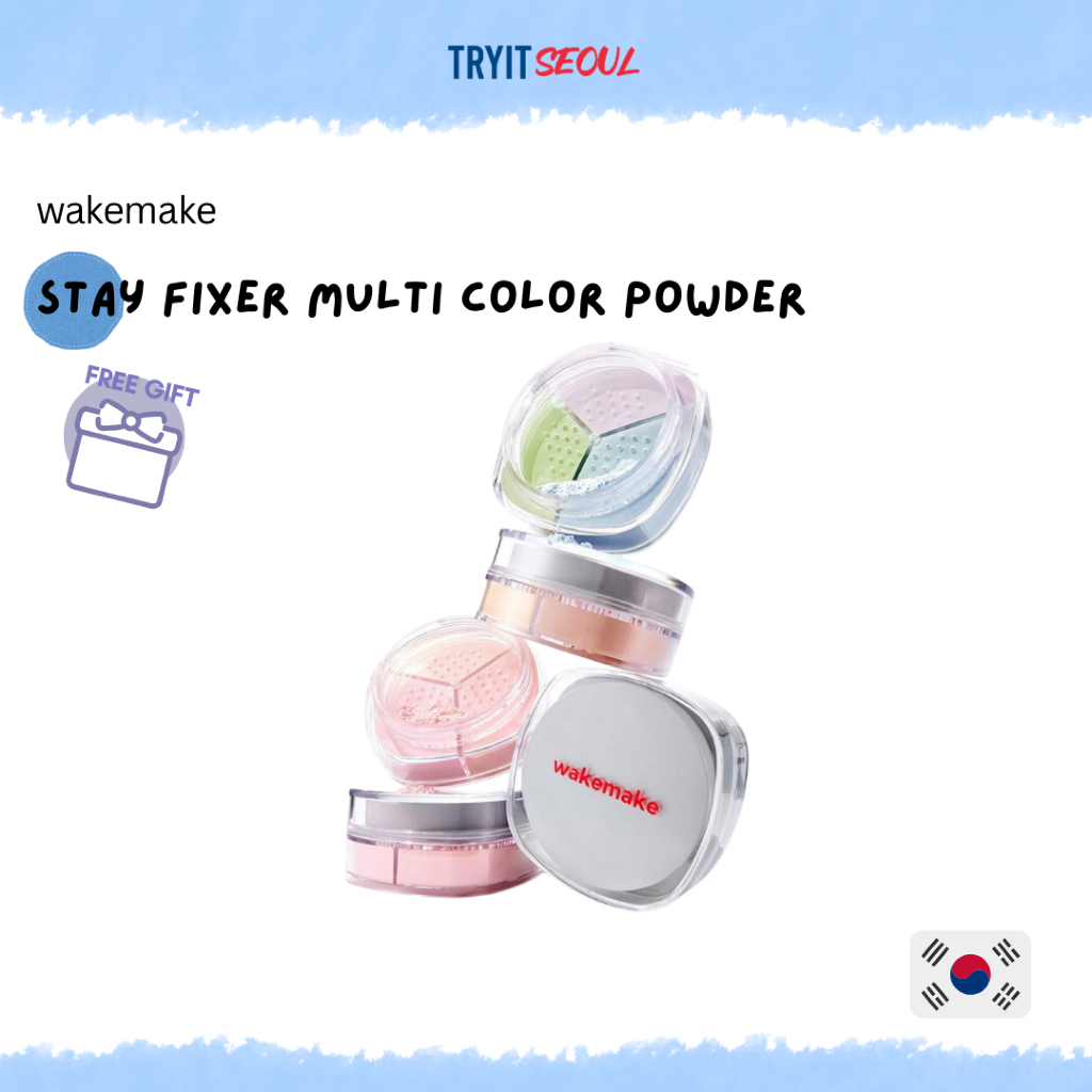 [WAKEMAKE] Stay Fixer Multi Color Powder 4g 3 สี / แป้งฝุ่น หน้าเนียน ...