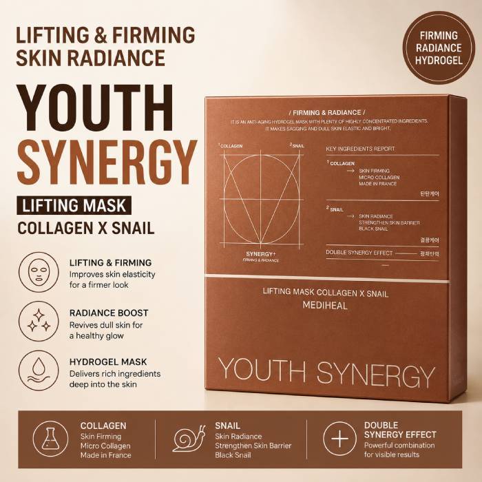 MEDIHEAL] Youth Synergy Lifting Mask Collagen X Snail 5 แผ่น / K