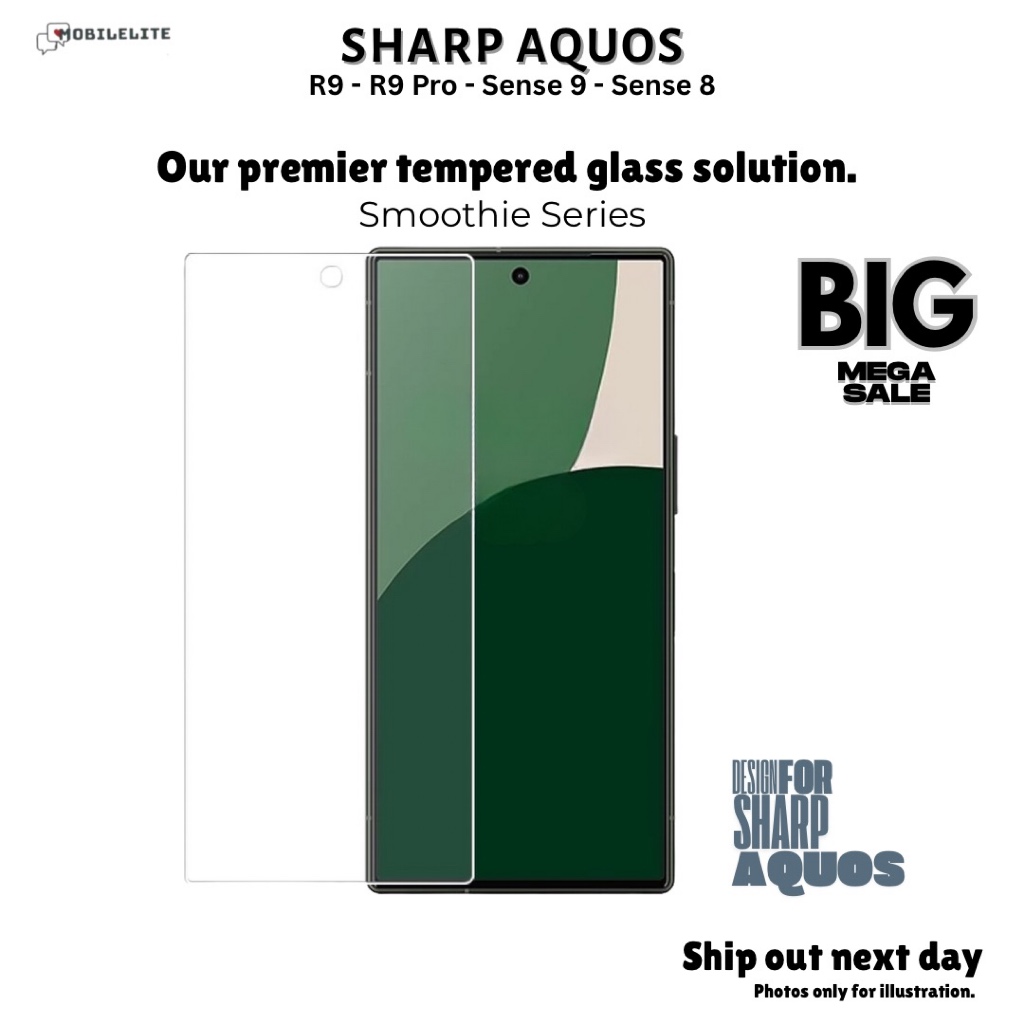 Sharp Aquos R9 Pro - R9 - Sense 9 - Sense 8 กระจกเทมเปอร์ปกป้องหน้าจอ ...