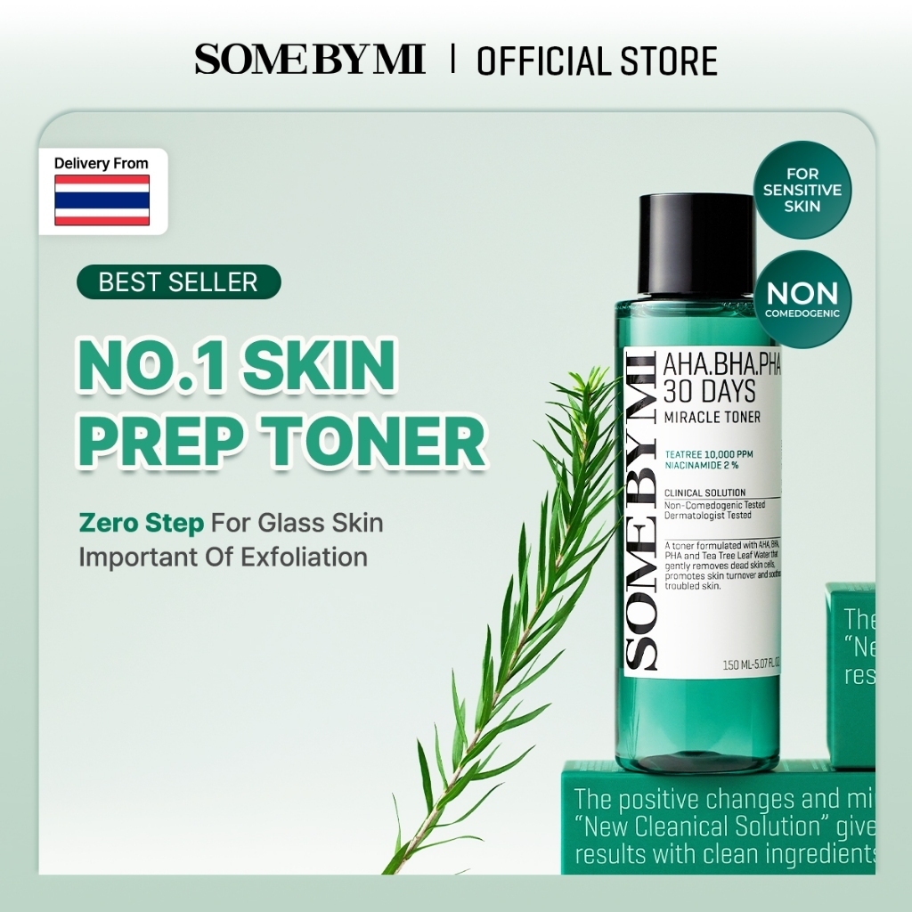 [ขายดี] SOME BY MI AHA.BHA.PHA 30 Days Miracle Toner [30ml/150ml], โทนเนอร์ปรับสภาพผิว, การดูแลปัญหาสิว