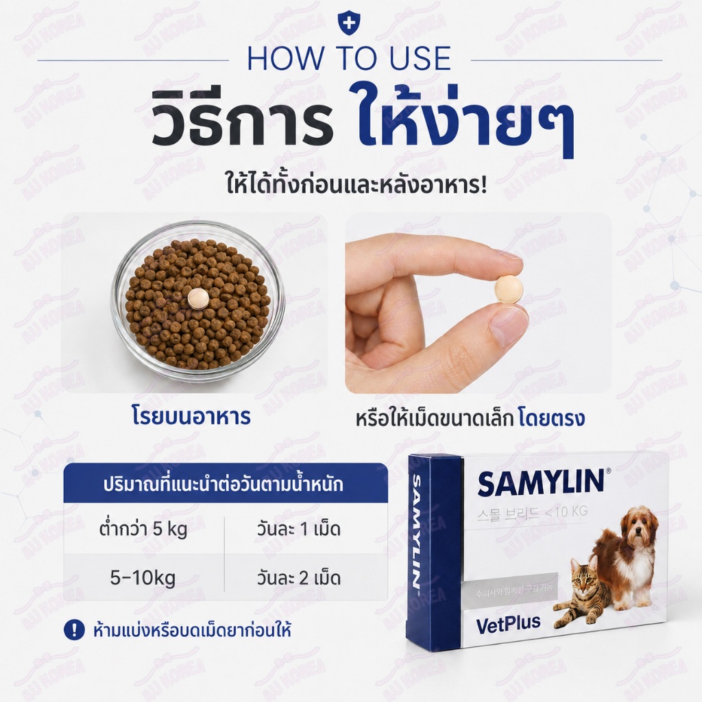 VET PLUS Samylin สุนัขพันธุ์เล็ก 30 เม็ด / อาหารเสริมตับ / สําหรับ