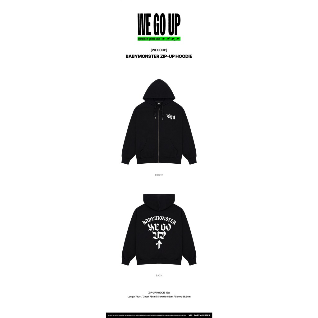 BABYMONSTER [WE GO UP] MD / ZIP-UP HOODIE | Shopee Thailand