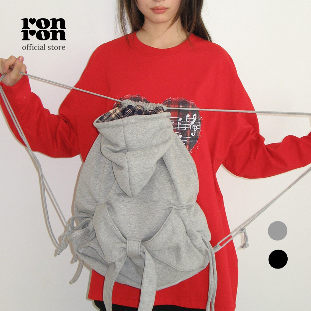 バッグ RONRON RIBBON HOOD SHOES BAG RONRON] Ribbon Hood Shoes Bag / 2colors | Shopee Thailand