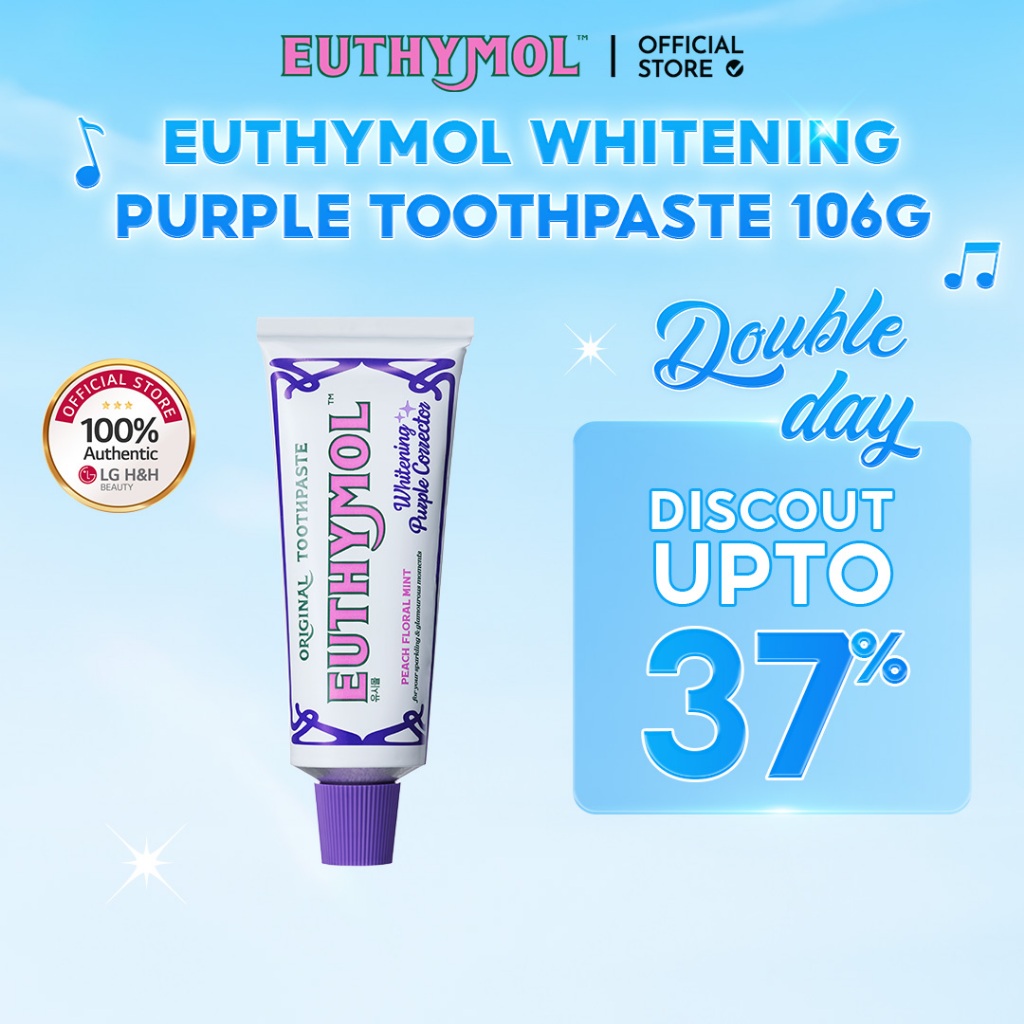 [EUTHYMOL] | ยาสีฟันเนื้อสีม่วง สูตรฟันขาว | 106g | ปรับโทนฟันขาวสว่าง | แก้สีฟันเหลือง (Color Corrector) | LG H&H OFFICIAL