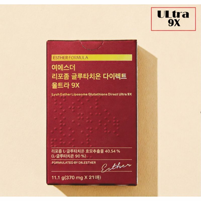 ESTHER FORMULA Liposome Glutathione Direct Ultra 9X (370mgx21films) – ไวท์เทนนิ่ง สารต้านอนุมูลอิสระ โพแทสเซียมสูง อาหารเสริมฟิล์มไวท์เทนนิ่ง