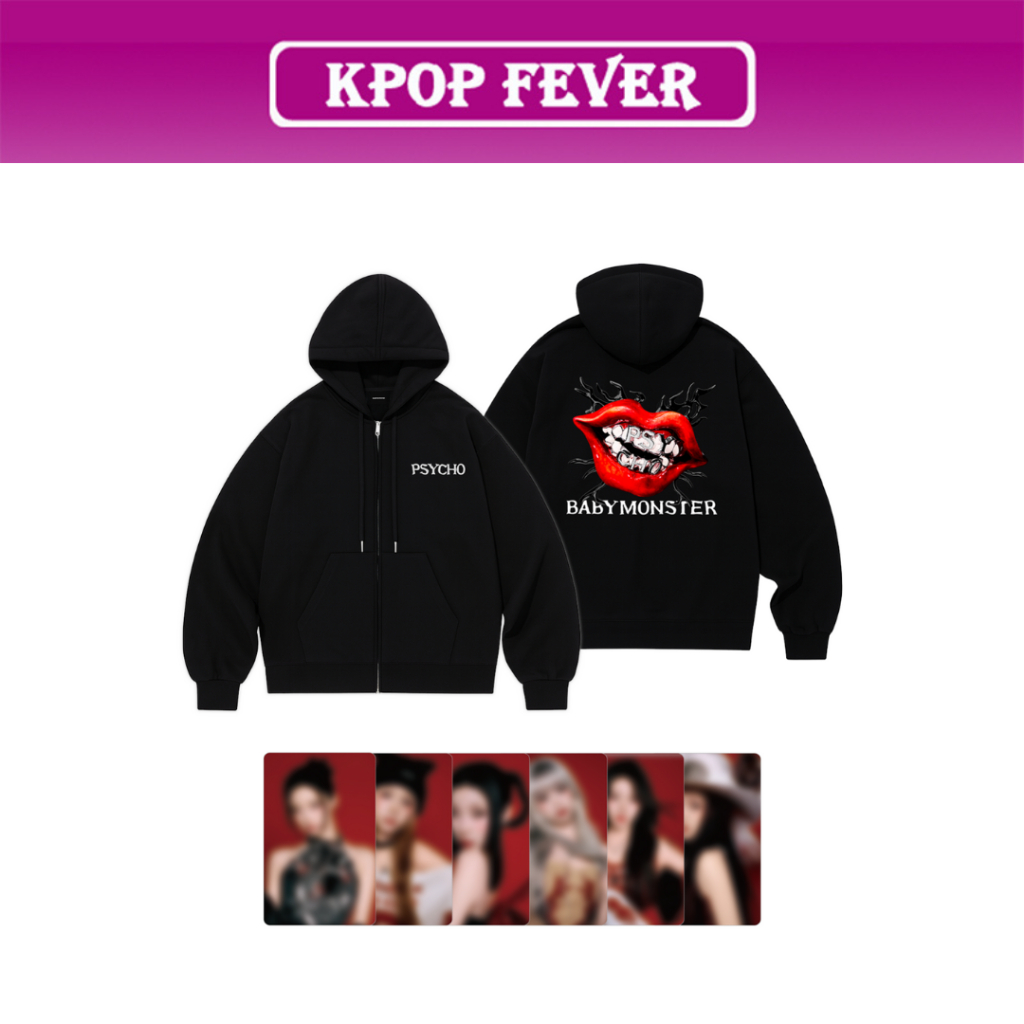 BABYMONSTER ベビモン PSYCHO MD ZIP-UP HOODIE BABYMONSTER - [PSYCHO] (OFFICIAL MD ZIP-UP HOODIE) – kpopalbums.com
