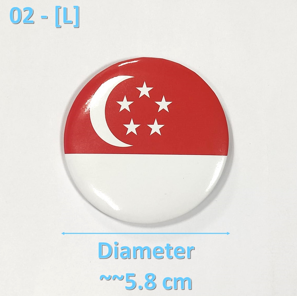 [NDP 05] [ขนาด M หรือ L] เข็มกลัดเข็มกลัด ตราธงมัน SG Pin SG National ...