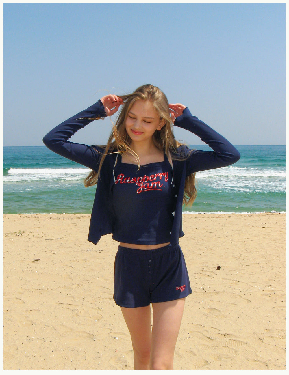 ★RONRON ★GINGHAM RASPBERRY JAM BUTTON GOLGI SHORTS 론론 RONRON GINGHAM RASPBERRY JAM BUTTON GOLGI SHORTS IVORY