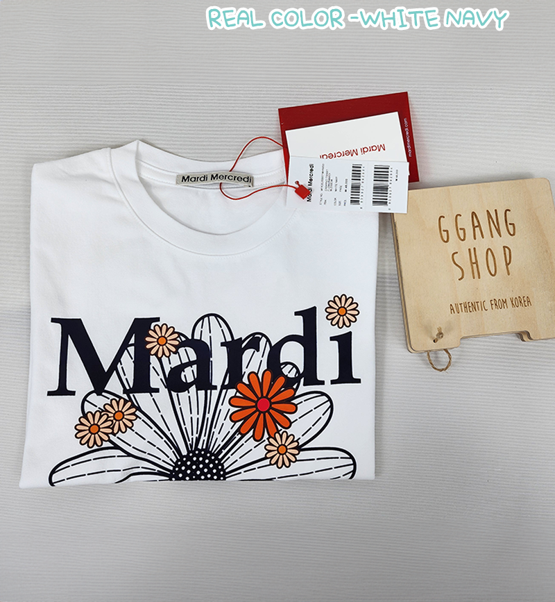 CROPPED TSHIRT FLOWERMARDI BLOSSOM_WHITE NAVY
