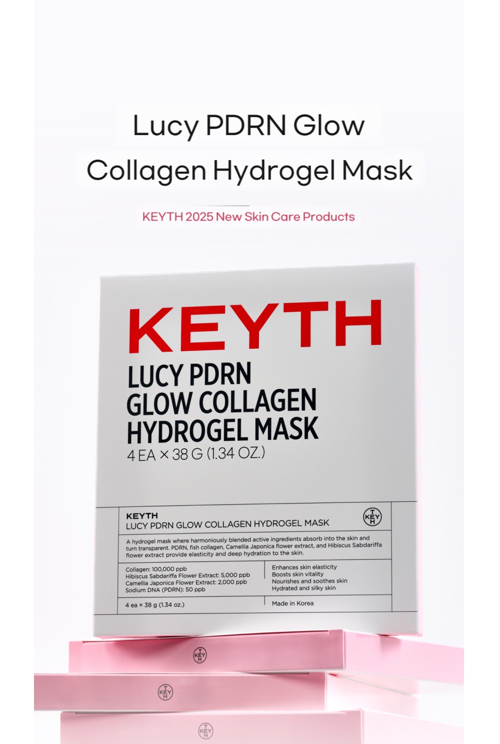 [KEYTH]LUCY PDRN Glow Collagen Hydrogel Mask 38g (4Sheet) | Shopee Thailand