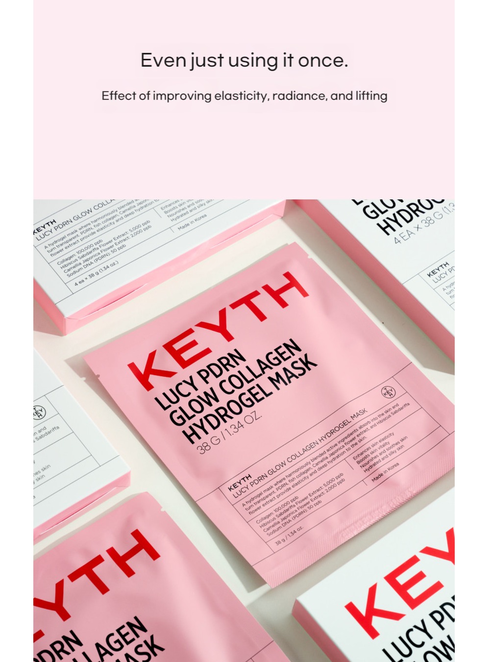 [KEYTH]LUCY PDRN Glow Collagen Hydrogel Mask 38g (4Sheet) | Shopee Thailand