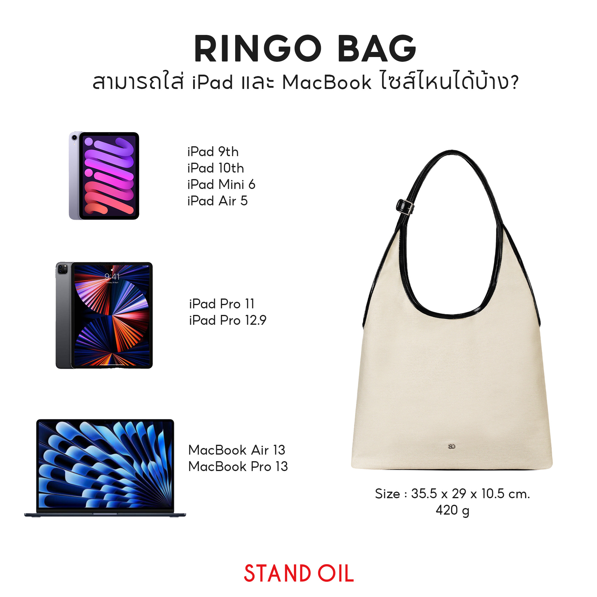 [STAND OIL] Ringo Bag / 3 colors | Shopee Thailand