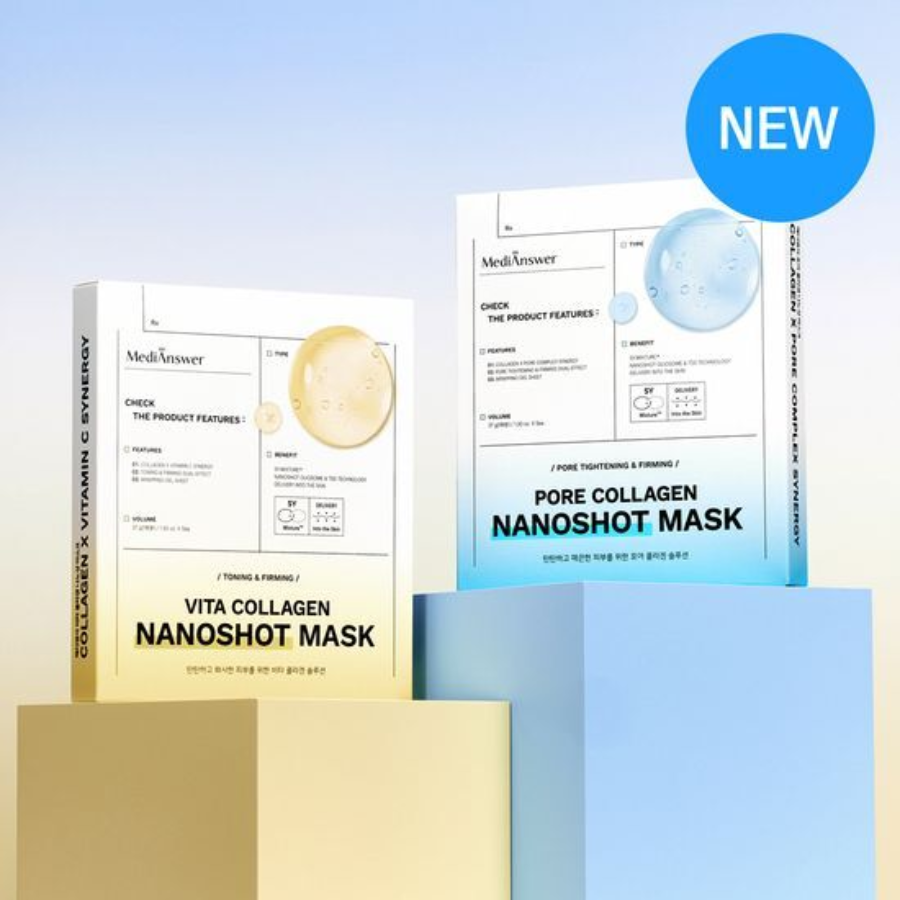 VITA COLLAGEN NANOSHOT MASK プランエス ใหม่ MediAnswer Vita/Pore Collagen Nano Shot Mask 5EA